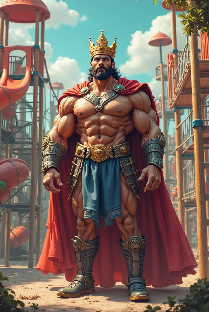 Dressed as the superhero “Mental Mind” a very handsome, sweet and truly massive monster Caucasian bodybuilder is showing off his huge bicep muscles and meaty thighs. Intense young adult. brown hair, powerfully muscled, massive shoulders and biceps. well-defined six pack. Thick gold necklace. Eye mask and cape