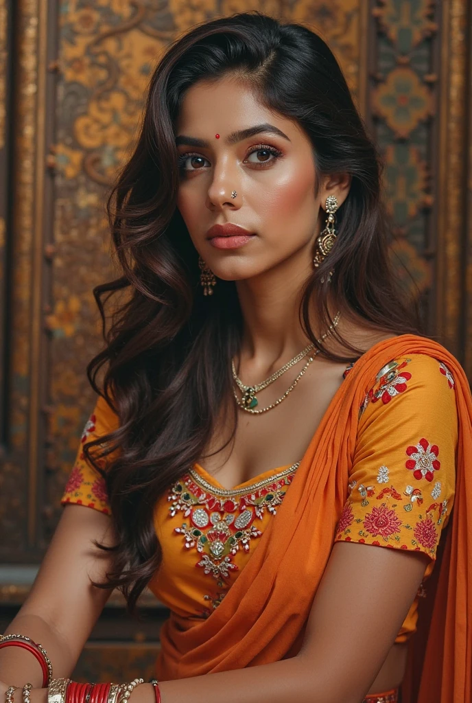Create a video of a beautiful indian girl of get ready with me to a saree