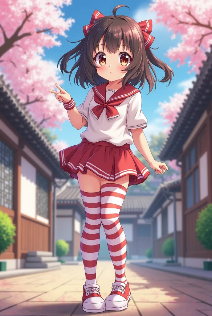 ,(masterpiece),(highres),(high quality),(insanely detailed),(absurdres),(ultra-highres),(ultra-detailed),(ultra-quality),(ultra-beautiful),(ultra detailed background),(best quality),(intricate),
,(beautiful illustration),(8K),(UHD,HDR),(ray tracing),(ultra-quality light),(calibration color),
BREAK
,(cute girl),(skinny),(solo),(petite),(kawaii),(slender),(perfect symmetrical face),(waifu),
,(ultra cute face),(ultra detailed eyes),(ultra detailed hair),(ultra cute),(ultra beautiful),
BREAK
,(black hair:1.2),(red eyes:1.3),(long twintails hair),
BREAK
,(school uniform),(red skirt),(white panties),
BREAK
,(sakura tree),(garden),(flower),
BREAK
,(looking at viewer),(dynamic pose),(full body),
BREAK
,<lora:hotarucontrast_v100:0.15>,
BREAK