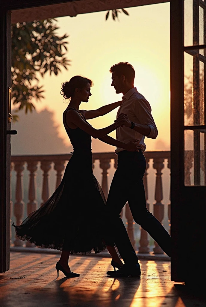 8k, top quality, masterpiece, realistic, super detailed, photo, HDR, row photo, high resolution, there are two people walking together on the street, still from real estate, dance scene, by Sergio Burgi, from movie scene, classic film noir scene, scene from "Sprizia", classic Bond iconic shot, noir film still, old movie scene, Terence Malik movie stills, noir movie scenes, vintage noir, couple dance