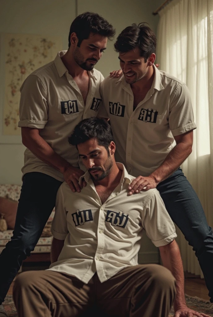 outdoor , two mature male , black tuxedo, one white hair, big beard. A brunette mustache , hug, , mature male, gay art,Low-rise semi-transparent white briefs ! Only wear white briefs.！Skinny and tall！（Chest hair：1.5） ！ High detail 8K)! ((Realistically)), ! 186 cm! 70 kilograms! Popular clips! ( High-detail 8k ((realistically)), big hairy black areola! , best quality, bright lighting, focus, theater! 35 years old, hairy breasts, thick hair , Reddit, photo realism, gray hair！!(Chest hair：1.5）!!!gray hair！!(Chest hair：1.5）,Detailedface。Moustache,perfect lightOnly wear white briefs.