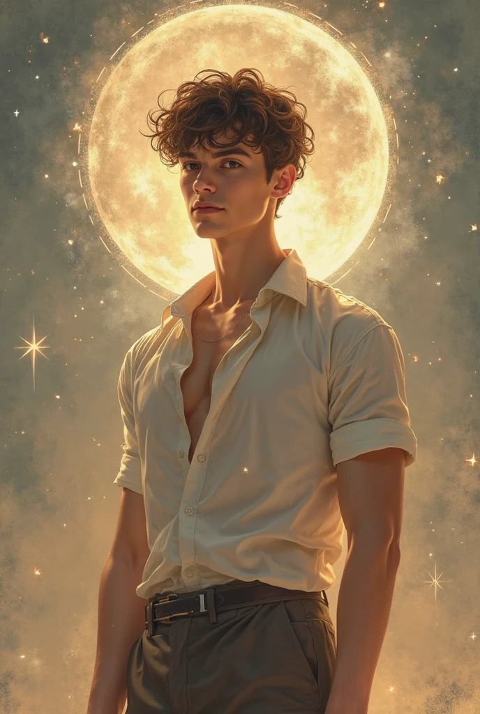((masterpiece)),((best quality)),8k, high detailed, ultra-detailed, Stylish Pose, real skin texture, dark lighting, 25 year-old Italian male model, hot male, (barechested:1.6), shirtless, handsome italian, cute looking, divine look, powerful light green eyes, Bacchus god, god of wine, wine god, godly, white pale skin, roman god physic, (curly hair:1.5), short curly light brown hair, dry light brown hair, (short curly hair:1.7), blond messy hair, strong jawline, masculine, muscular, defined fit body, hairless chest, shirtless, pantless, sinister aesthetic, arm ring, sitting legs open, manly spread legs,, ,(moon)(night:1.7)(dark night:1.5), torches iluminating, (vineyard:1.8), grapes, rivers of wine, barelegged, barechest, barefoot, white antique linen spartan loincloth, white linen antique draped cloth skirt, white fabric, golden chain in roman skirt ,,,, dim light, dramatic lighting, (stars in the nightsky:1.5), (dark background:1.9) Depth of field, award-winning photography, elegant, hyperrealistic, octane render, unreal, high definition, 8k resolution, highly detailed, 8k uhd, professional lighting, photon mapping, radiosity, physically-based rendering