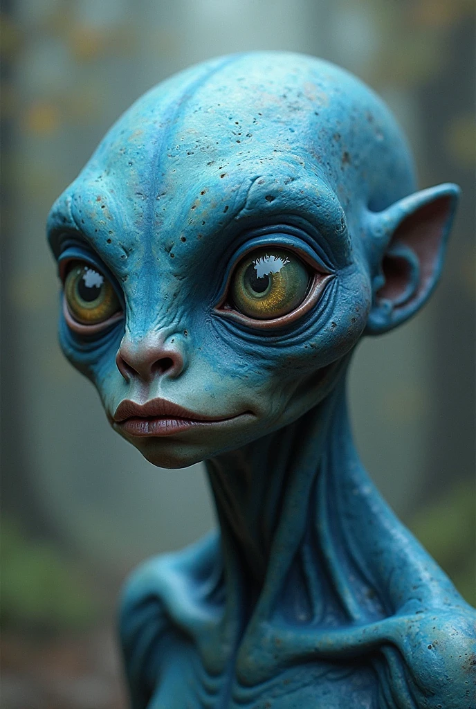 one girl, elf ears, , pure, cute naked, topless, a Woman alien mix, human Body, big tits, shed skin, alien nose but the Rest of the face ist human, (((whiskers))) big eyes, full black eyes, hybride 10 % elf 30 %alien and 60 % human, face mostly woman, shed kin at Body Arms and shoulders and neck, tits are human , nipples , full black Iris, slender No clothes,snake shed skin, blue skin, fish skin