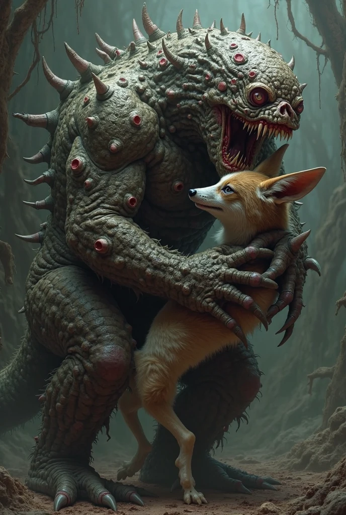 score_9,score_8_up,score_7_up, source_cartoon, deathclaw fallout, glowing yellow eyes, Anthro girl, large female, size difference, mouth open, tongue out, naked, she is very sweaty, 69 position, (face sitting), , she is sitting on a brown haired human males face, naked human male, human male is licking her pussy, outdoors, in a city wasteland, front view, she is sucking human males cock