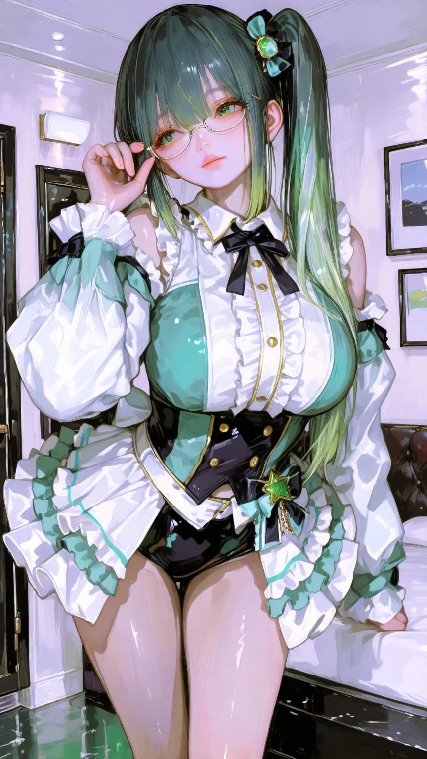Baby face Big tits Neat green hair Long hair Beautiful girl Wet transparent pure white Lolita clothes Squatting cowgirl Open legs Very thin beautiful legs 8K image quality Sexy body shape Fainting face Big tongue sticking out Anyway big boobs Gesture of thrusting your hips forward With cat ears and tail Provoking I can see my genitals Perverted I'm masturbating with my fingers Deluge Exhibitionism Drenched Fountain from female genitalia