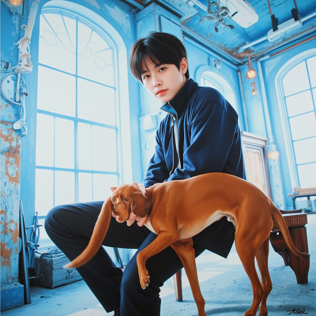 Jeon Jungkook con un perrito