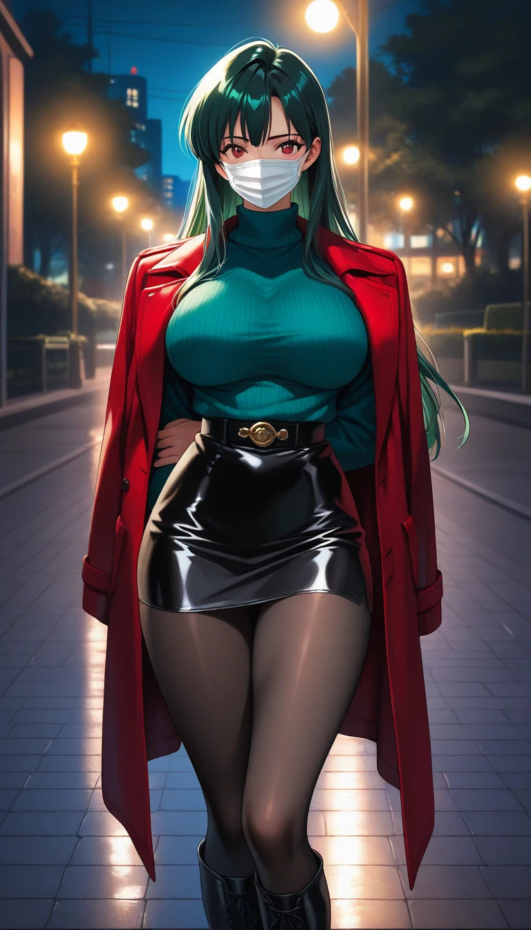 green hair,blue eyes, dress, panties, big boobs, billie eilish face, hands up, upskirt, from below, angry eyes, open mouth, look at camera, in street