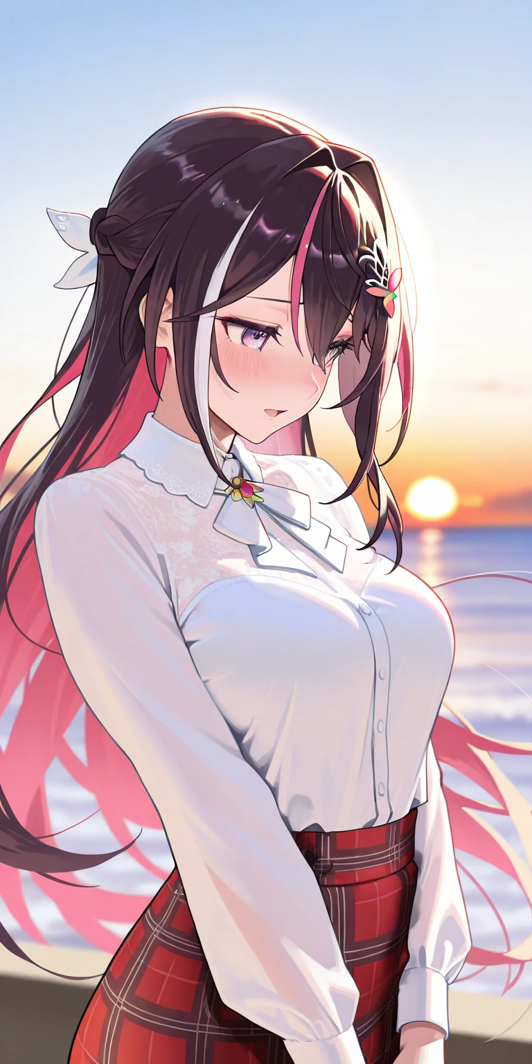 ishtar, <lora:ishtartest:1>, ishtar, ahoge, black bow, bow, black hair, earrings, hair bow, hair ornament, jewelry, long hair, (red eyes:1.5), (small breast:1.2),
BREAK asymmetrical legwear, collarbone, fur trim, fur-trimmed hood, fur-trimmed legwear, hood, hood down, hooded jacket, hoop earrings, jacket, long sleeves, one-piece swimsuit, (pink jacket:1.2), pink legwear, puffy long sleeves, puffy sleeves, single thighhigh, swimsuit, swimsuit under clothes, thighhighs, tree, two side up, uneven legwear, white one-piece swimsuit,
BREAK outdoors, beach,
BREAK looking at viewer, BREAK <lora:GoodHands-vanilla:1>, (masterpiece:1.2), best quality, high resolution, unity 8k wallpaper, (illustration:0.8), (beautiful detailed eyes:1.6), extremely detailed face, perfect lighting, extremely detailed CG, (perfect hands, perfect anatomy),