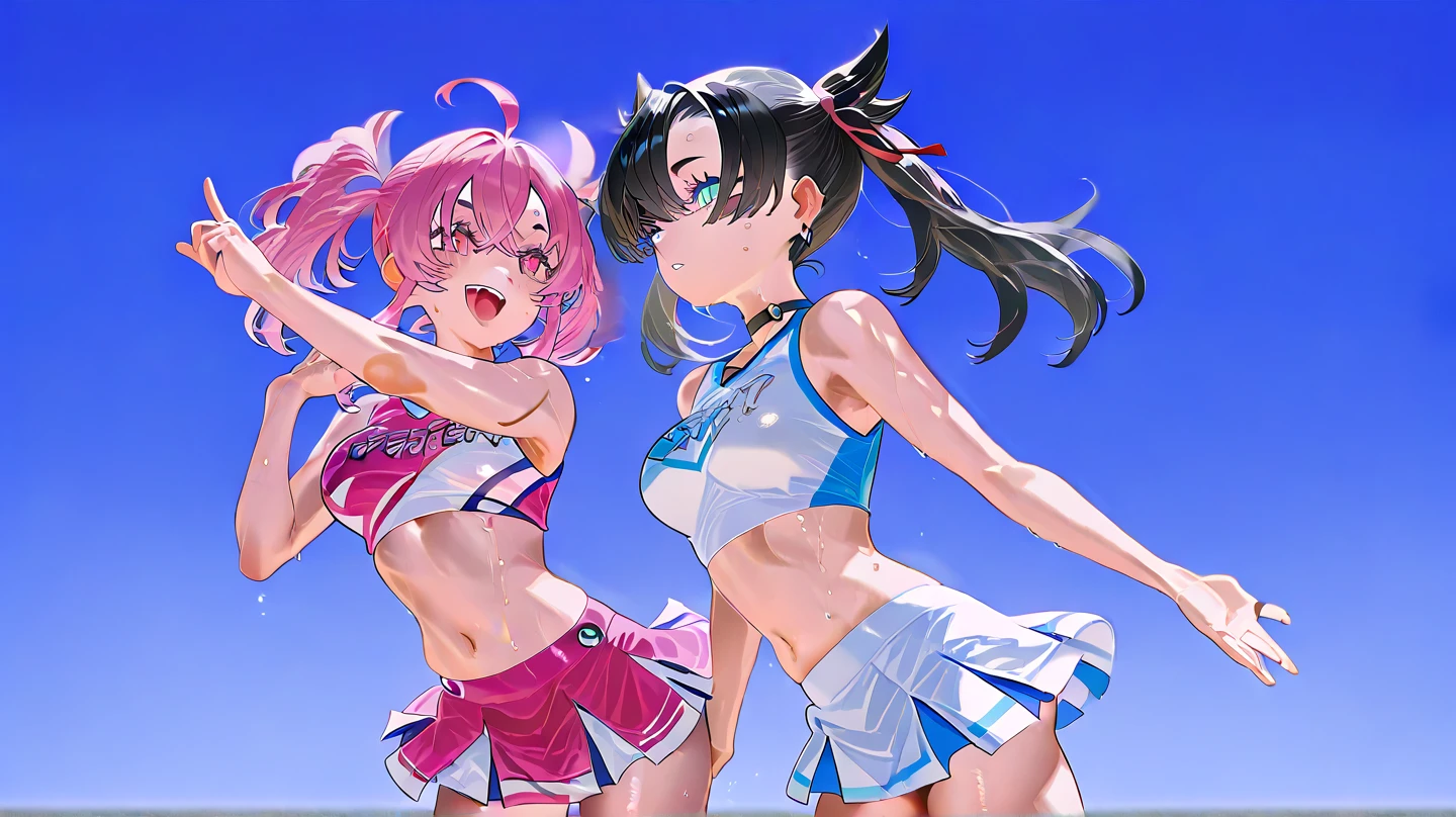 (Original), (Cheerleading), (Best Quality), (Masterpiece), Photographic Reality, Realistic, Very Detailed Illustrations, (1 Girl), Beautiful Eyes, (Delicate Face), Perfect Details, (Best Lighting), (Super Intricate Details), Cheerleading Dancing, Sweat, Heavy Breathing, (Cheerleading), Sports Short Skirt, Perfect Details, Perfect Fingers, Perfect Limbs, Impact, (Shiny Skin), Abs, Muscles, Waist Line, Sports Short Skirt, , Black Hair, High Ponytail, Very Long Hair, 4K unified, (ultra-fine CG: 1.2), (8K: 1.2), realistic, octane rendering