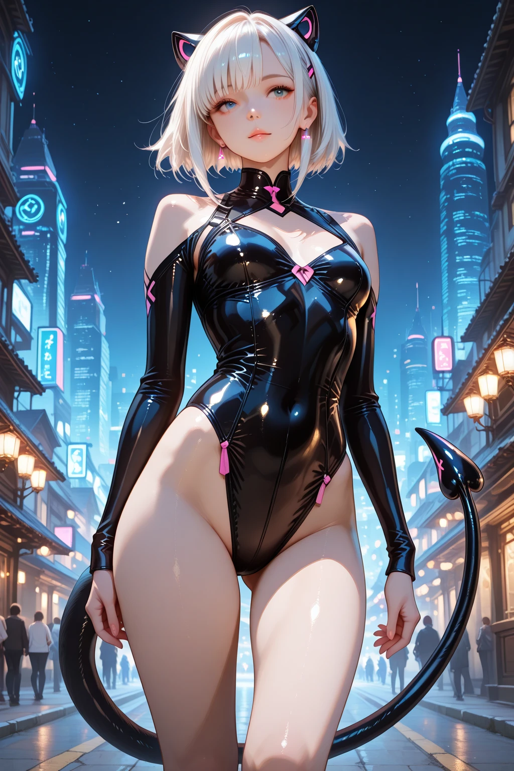 1 girl, ornament hair, swim suit, hands, wave hair, blonde hair, cat ears, long hair, beach scene, sea on focus, white swim suit, more details on her clothes, sea, night, smiling, ornament hair, long hair, 1 girl, Looking at the viewer, flowing hair, cat ears,  Beautiful Eyes, Plump and glossy lips, white swim suit with too many frills, bubbles in the air, beach scenery, sparkle, solo, centered girl, cowboy shot, perfectly body, perfectly hands, two arms, two legs, two hands, five fingers, perfect anatomy, glowing hair, cat ears, 1girl, dress, solo, flowing hair, floating hair, ornament hair, perfectly body, perfectly hands, on the sea, sparkles, more details on her clothes, dress with transparency, golden details on her dress, night, holding a ice cream, Best quality, full Body, two arms, two legs, two hands, five fingers, cat ears, beach scene