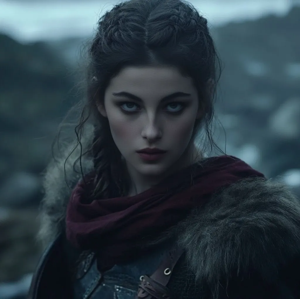 cinematic movie of dark witch, dirty pale skin, older women, no makeup, upper body,dark scruffy hair, action shot, wearing torn and dirty black robes, detailed skin, 20 megapixel, canon eos r3, detailed freckles skin, detailed, detailed face, in style of (dark fantasy pirate ship)+, movie grain