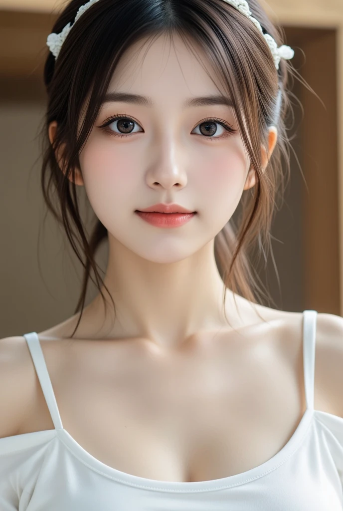 8k, Ultra-high resolution, highest quality, masterpiece, 三分割法によるphotograph,Surreal, photograph, 1 girl, (16 years old:1.3), pretty girl, Cute Face, Beautiful eyes in every detail, 細かくdetailedに,masterpiece,, One Girl:1.2, Japan Female Announcer,Cafe,Cute clerk,A carefree smile,Healing the heart,Looking at the audience、beauty,Long neck、Laugh a little、Please close your mouth and laugh、(((Ideal body type))),A-cup small breasts :2,、Portraiture:2、Perfect Anatomy、鮮明なdetailed、detailed、Surreal、Light and shadow,Strong light