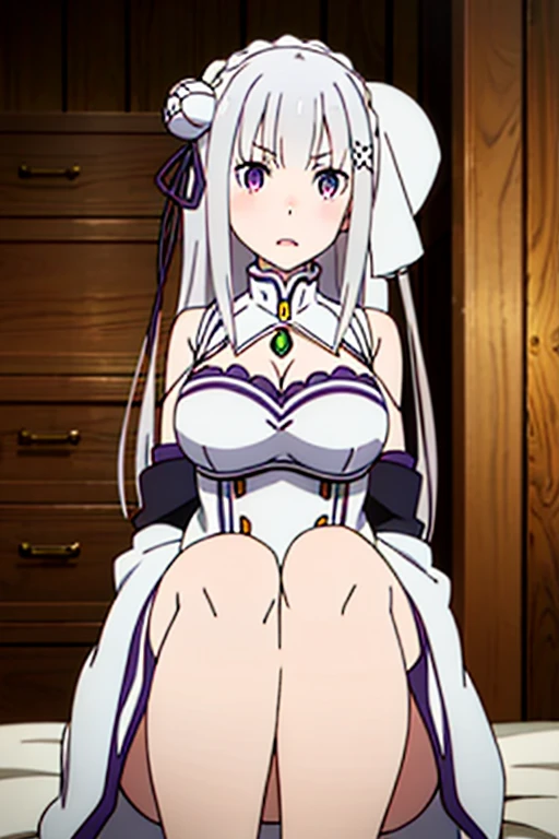 prison, concrete wall, concrete floor, wooden horse, straddling wooden horse, ((completely naked)), ((cry out:1.5)), ((it hurts:1.5)), sobbing, ((rope, Bondage)), ((((arms behind back)))), ((bound arms)), ball gag, suspension, spread legs, shibari,
One person, Long Hair, Purple eyes, chest, Ahoge, very Long Hair, large breasts, ribbon, hair ribbon, ponytail, bangs, ass pov,