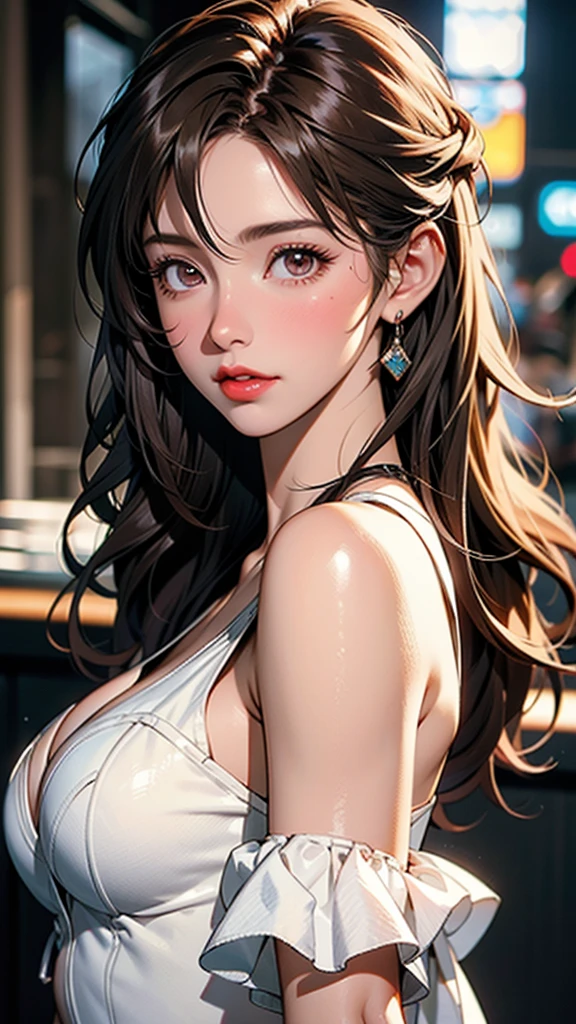score_9, score_8_superior, score_7_superior, High-resolution CG illustration,A masterpiece in 32K resolution,Highest quality,it is really amazing,Very detailed,Ultra-high resolution,Ultra-realistic,Realistic,Increased depth of field,Cinematic lighting,
A sexy and elegant mature Japanese woman,
Glossy black hair,Wavy long hair,Showing his forehead,god々Beautiful,Ultra-detailed and beautiful face,Sensual look,Beautiful dark brown, moist eyes,Pitch black eyes,Glowing, moisturized skin,Translucent white skin,born々New skin texture,Great proportions,
(A long, white draped dress in the style of an ancient Greek chiton:1.05),
Simple design,コットンborn地の柔らかな質感,Beautiful flowing drape,
A dark and blurry night background,Dark overcast sky on a dull night,Dark clouds filling the sky,Thundercloud,Coastline at night,Golden reflections on the sea surface,delay々A desolate sandy beach that continues,
(Beautiful back view:1.05),Low - Angle,