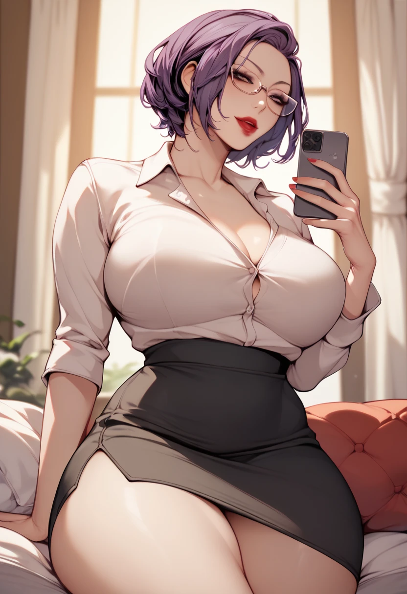 1girl, armlet, bag, bangs, bare shoulders, belt, Masterpiece, (photo realistic:1.4), black choker, car, car interior, choker, cleavage, collarbone, cosplay, dishwasher1910, dress, earrings, glint, ground vehicle, hair ornament, hair ribbon, handbag, holding, hoop earrings, jewelry, large breasts, long hair, looking at viewer, motor vehicle, necklace, no bra, parted lips, plunging neckline, red eyes, red hair, revealing clothes, short_hair, side slit, sideboob, sitting, solo,thighs, glasses, (perfect body:1.2)