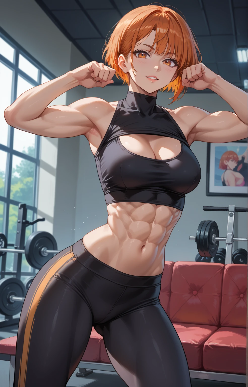 (((1 girl))), Kana Arima, bob cut, (((red eyes: 1.5))), red hair, short hair, BREAK Beret, (Wearing a very sexy and short bikini), hat, (belly muscular), wide hips, thin waist, (shapely legs), wearing black high-heeled shoes, (((standing))), break looking at the viewer, Break-in at home, classroom, break (masterpiece:1.2 ), best quality, highest resolution, Unity 8k wallpaper, (illustration:0.8), (beautiful detailed eyes:1.6), Extremely detailed face, perfect lighting, extremely detailed CG, (perfect hands, perfect anatomy),