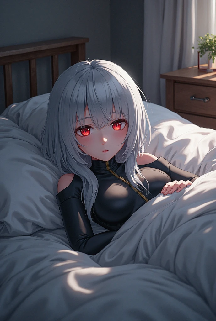 Concept art, ((CG)), ((1girl)), Lolita, ((((dark skin)))), ((((short white hair)))), (((blunt bangs))), yellow eyes, ((cabelo emaranhado)), ((((smilling)))), desleixada, ((melhor qualidade)), ((smilling kawai)), Kawai, ((obra de arte)), ((black dress)), (detalhado), rosto perfeito, ((style novel)), cores beautiful, ((((anime_collors)))).
