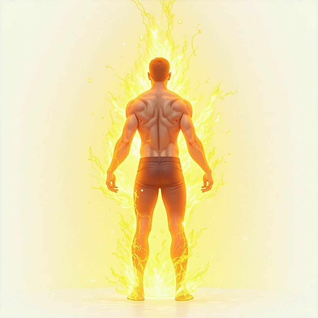 29 year old man, his skin is tropical latin, his hair is black bowl cut, black eyes, he is naked all over, he has no body hair, he has no beard, his skin is smooth, behind him is a black background, he is in a summoning pose, his face is sexy and angry. full body