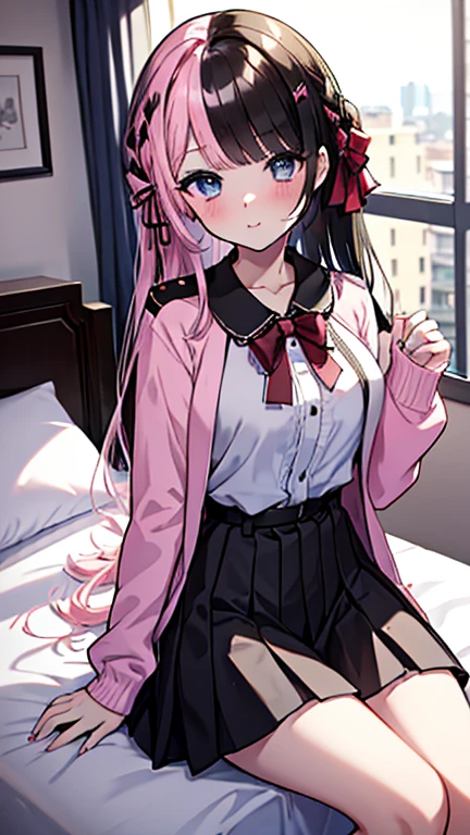 (masterpiece, Highest quality, Highest quality, Official Art, beautifully、aesthetic:1.2), (2 girls:1.8), Cinema Lighting、(Key Light：Front 45 degree angle, Subsidy light、Backlight、Shadow、Blue and orange color palette), Accurate human body、Someone knowledgeable、Correct five-finger、RAW Photos、 4K - ultra-vivid、Highest quality, masterpiece, Ultra-high resolution, (reality: 1.4), 

1 girl、／Pink long hair/、(((/Black and purple super shiny latex panties/)))、((( /Dark Skin/ , /White shirt and tie/ , high school girl、Pleated skirt , Cleavage ,Oilskin)))、(Shiny body: 1.5)、 Be embarrassed、(Ahegao:1.5)、((/Black Mask/))、Full of embarrassment、Sexy pose、((vapor))、/break/, On the bed in a love hotel、(((/Pink lighting/)))、dim, Nasty room、Desaturation in the room

(((Oilskin,Glowing Skin、Realistic skin texture、Beautiful skin in every detail、Shiny skin、Shiny skin)))、


Upper Body Shot, Low camera angle, Written boundary depth, Focus on the center, Fine Eyes, Perfect face and eyes、

1 girl、
17 years old, (Goth Makeup), (White skin), (T-shirt and skirt), (Show below ), (Fishnet tights), (Belly Button Jewelry), (Earrings), (Earringsのついた唇), /Purple eyes/, /Short black emo hair/, (Big Breasts), (8K), (wallpaper), (Dynamic Lighting), (Detailed face and eyes:1.2)、Short skirt、Low-cut platform boots and oversized shirts、Off the shoulder, /break/