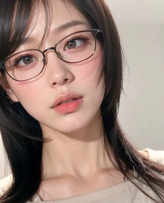 1woman,random office lady fashion,(Thin type),(large breasts),(random pose),(random hairstyle),(Highest image quality,(8K), Ultra-realistic, Best Quality, High quality, High Definition, high quality texture, high detailing, Beautiful detailed, fine detailed, extremely details CG, Detailed texture, realistic representation of face, masterpiece, presence),(wearing glasses:1.2)