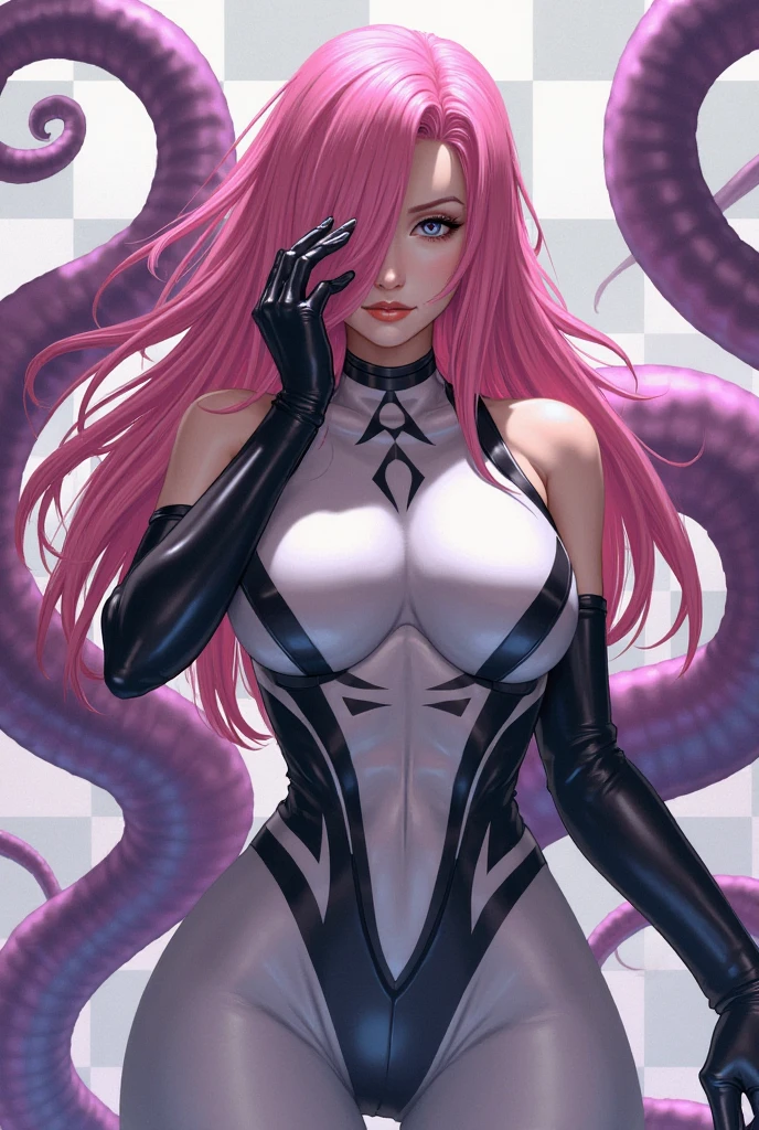 Woman inside the body of an earthworm,The upper half of the body is sticking out from the tip of a large earthworm.,The body of the earthworm has been distorted into the shape of a woman's body.,Big Breasts,areola is quite large,Half naked,Sex,男性に巻き付いてSex,Dark circles around the eyes,She has her mouth full of a man's penis,A large amount of vaginal discharge is being discharged.