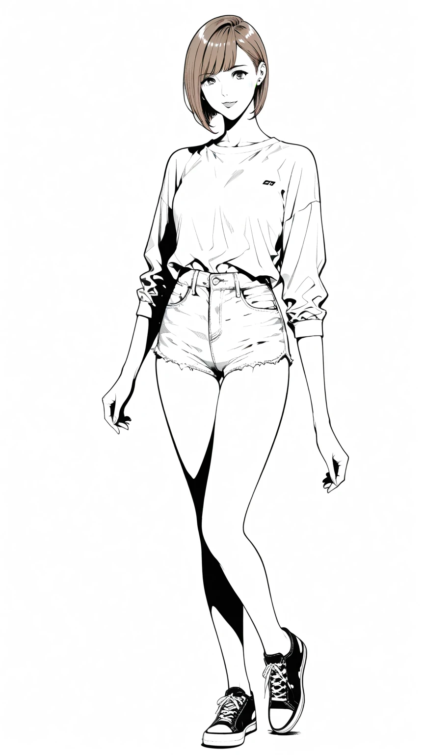 drawing of a woman in swimsuit standing on a beach, line sketch, by Yasutomo Oka, line sketch!, by Naka Bokunen, outline sketch, inspired by Apollonia Saintclair, by Antonio Rotta, shohei otomo, by Oka Yasutomo, by Yuki Ogura, by Hugh Hughes, asa mitaka,