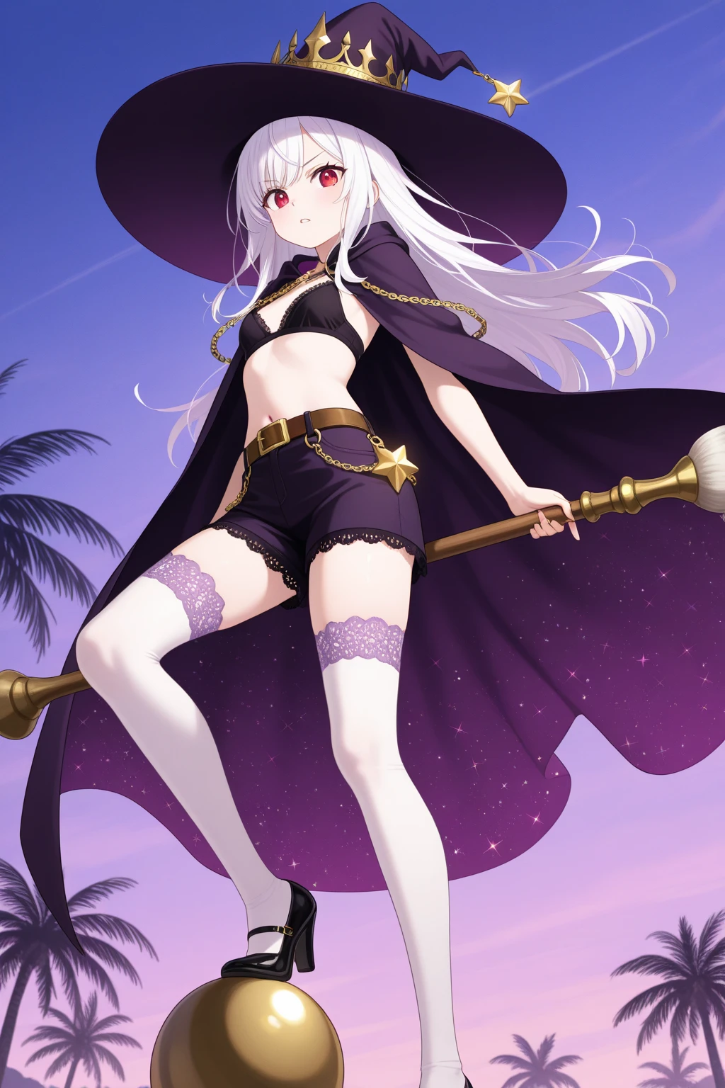 (masterpiece, best quality:1.2), 1girl, solo, big ass, beach, bikini, beautiful detailed eyes, beautiful detailed lips, extremely detailed face, long eyelashes, swimsuit, sun, ocean, waves, sand, seashells, warm lighting, cinematic, vibrant colors, photorealistic, white hair