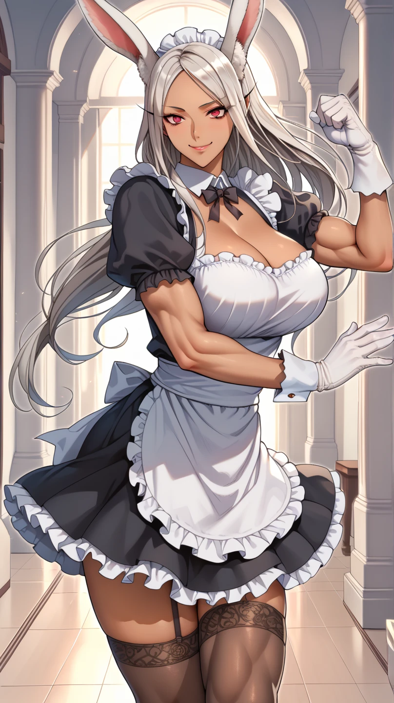 (masterpiece, best quality, extremely detailed CG, beautiful detailed eyes, ultra-detailed, {{{in the motel room}}}, intricate details: 1,2), 8K Wallpaper, elaborate assets, (1girl, alone : 1.4), standing, (anime style textures), very high resolution, (vibrant colors, dynamic lighting: 1.0), (high contrast: 0.8), cookie (Danmachi), breasts, long hair, blue ribbon, (twintails) , gloves, ribbon, dress, king no, himo, big breasts, blue eyes, black hair, (slim), white Gloves, cleavage, white dress, hair ribbon, bow, sleeves, sleeves dress, fringe, cropped neckline, ornament hair, bow tie, cutout clothes, very long hair, level dress, arm ribbon, (full body: 1.1), smile, cute, muscular legs, muscular belly, pants, stand, barefoot