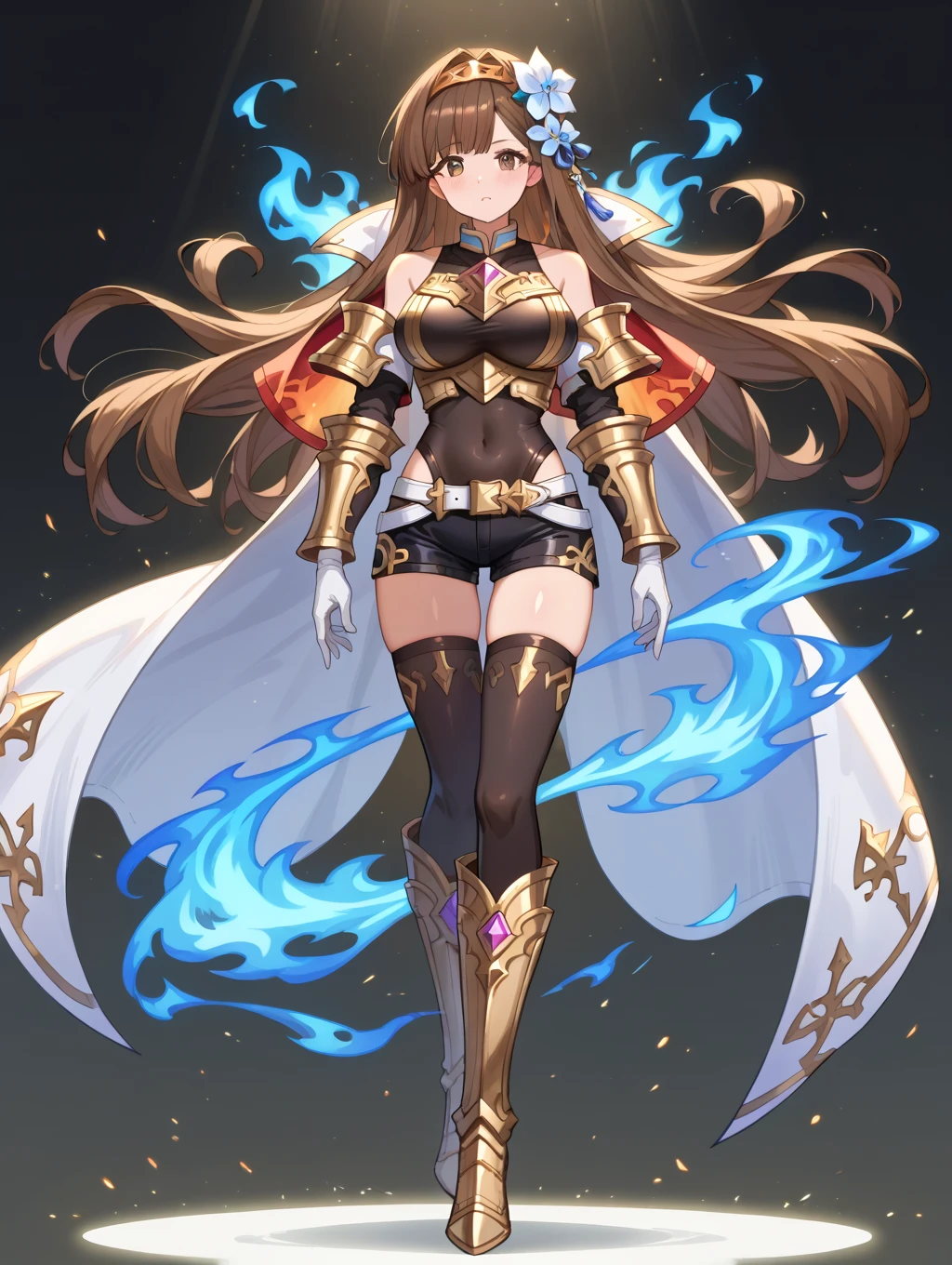 (((1girl))), ((best quality)), ((masterpiece)), ((ultra-detailed)), (illustration), (detailed light), (an extremely delicate and beautiful), (beautiful detailed eyes), (sunlight), ((extremely light)),  ((extremely clothes)), (((hyper detail))),(((((front lighting))))),(((((front light))))),

((((quite adorable armor with a brief skirt and a headband)))), 
(((Adept Paladin))),
, 

(((wavy long hair))), ((((dark brown hair)))),  (((long hair))),
(((dark orange eyes))),

((((whole body)))), aged 5 to 8, ((((())))), ((((very adorable young girl)))),
((condescending expression)), ((mischievous smile with sexual satisfaction)),  (((extra adorable))), (((((extra slender shape))))), 
(((((extremely beautiful detailed face))))), 
(((dynamically attacking enemies by a sword))), (((elegant magic boots))),

(Dutch angle), (((elegant magic gloves))), ((transparent magical underskirt)), (a little bit exposed adorable magical panties)