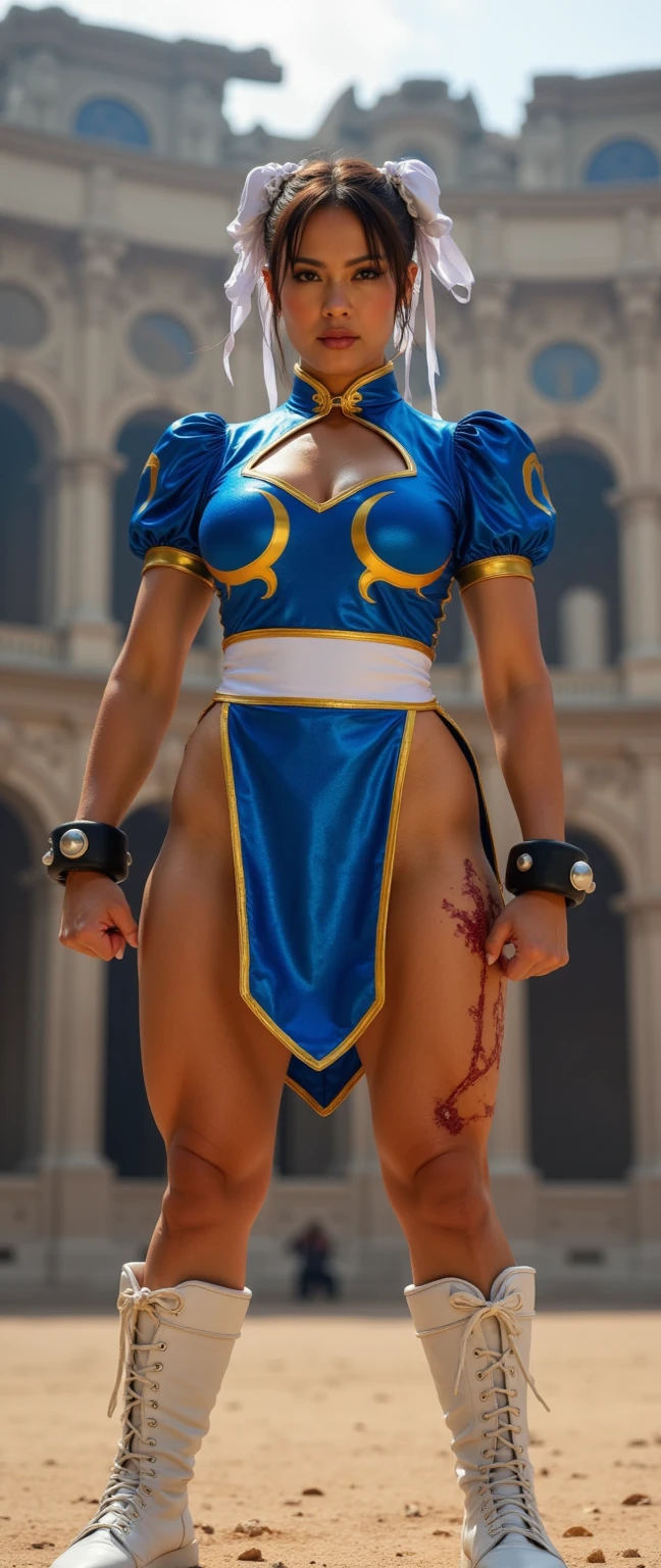 Foto hiperrealista en primer plano de Willa (((Sophie Marceau))), Create dystopian masterpieces, scene from the Game of Thrones movie, the entire figure dressed in Game of Thrones style, light blue dress with armor accessories, on a medieval market square, beautiful woman, skinny, small breasts, straight brown hair, detailed face, ((fear)), photo taken from a distance, age 40 years old, (((violent men lifting her dress:1.2))), (((cameltoe panty))), (((restrained and grabbed by the crowd:1.2))), (((very l’âge vagina:1.2))), (((arms behind her back))), (((wet panty)))