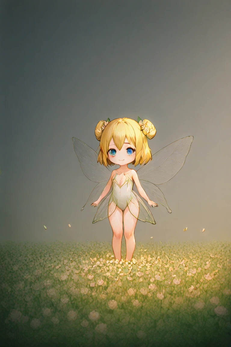 Hand Fairy, rosa, Palm size, Little Fairies, scary face, mini girl, attractive, delicate rose petals, female hands neatly, shiny transparent wings, Shy facial expression, small figure and chibi, soft and warm light, wildflower field, high quality digital art, fantasy style, anime illustration, 2d, , studio lighting, lived 