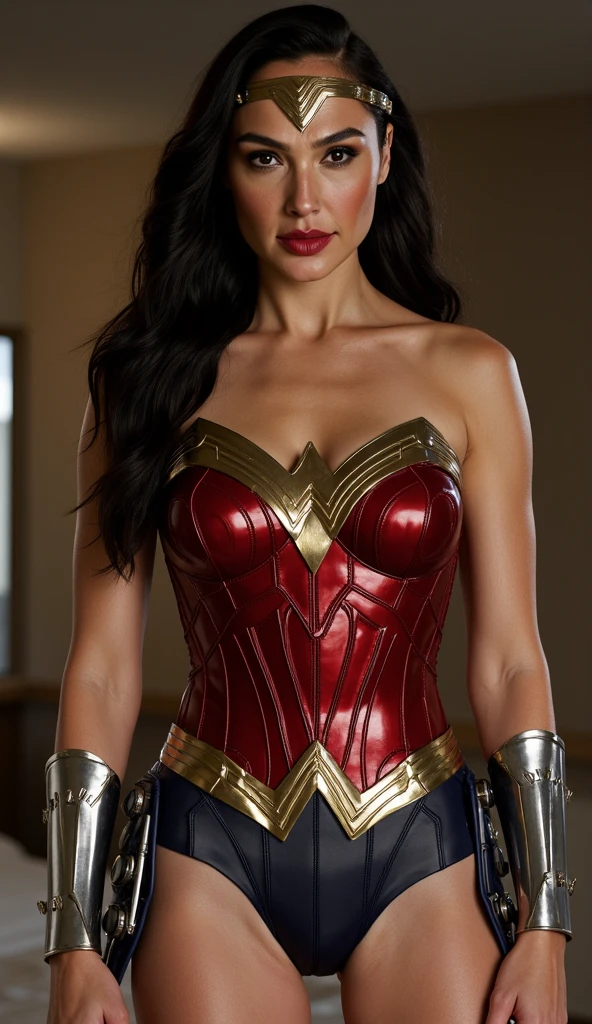 ((masterpiece), (solo character), (photorealistic:1.4), ),(best quality), (epiCRealLife), (g4lg), (g4lg large breasts), (g4lg show cleavages), (Gal Godot in wonder woman costume), (lora:epiCFlashPhoto),(flashphoto), (flash photography) (look at viewers), (sunset), (photoshoot), (wonder woman theme),, (different photoshoot poses), (from side)