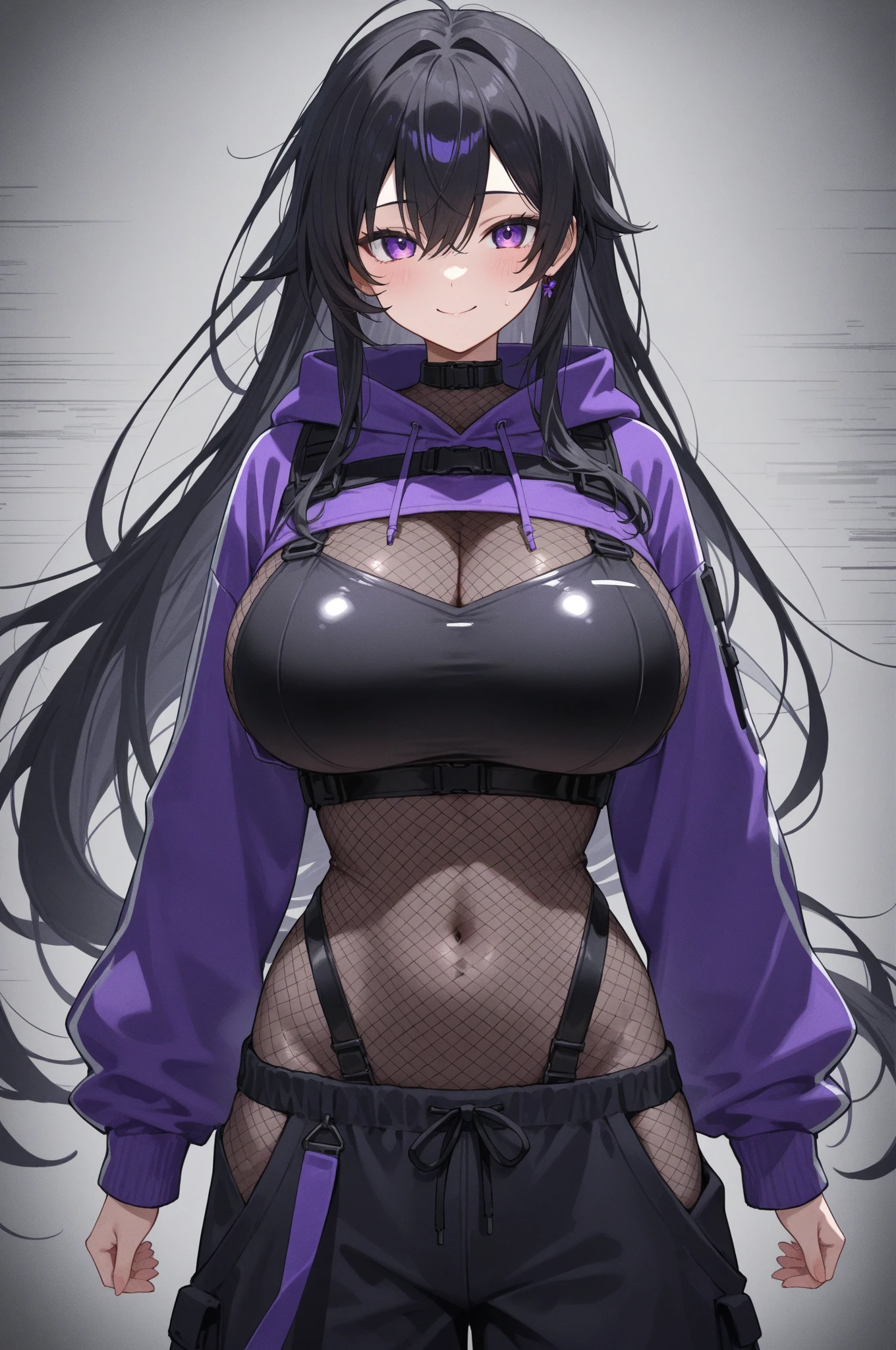 (Highly detailed CG), (highest quality), One girl, Perfect Face, absurdly Long Hair, Bright Eyes, (Beautiful, detailed eyes), Shiny skin, Shiny skin, Wide Hips, Tight waist,  Retaking Black Coat, One eye is covered,boots,High collar,,mask,black gloves,Hair on one eye,gloves,Long Hair, indoor, teeth,teeth focus, Recall,Purple eyes,No pants、Small, tight panties、White panties、On all fours、Stick your ass out from behind