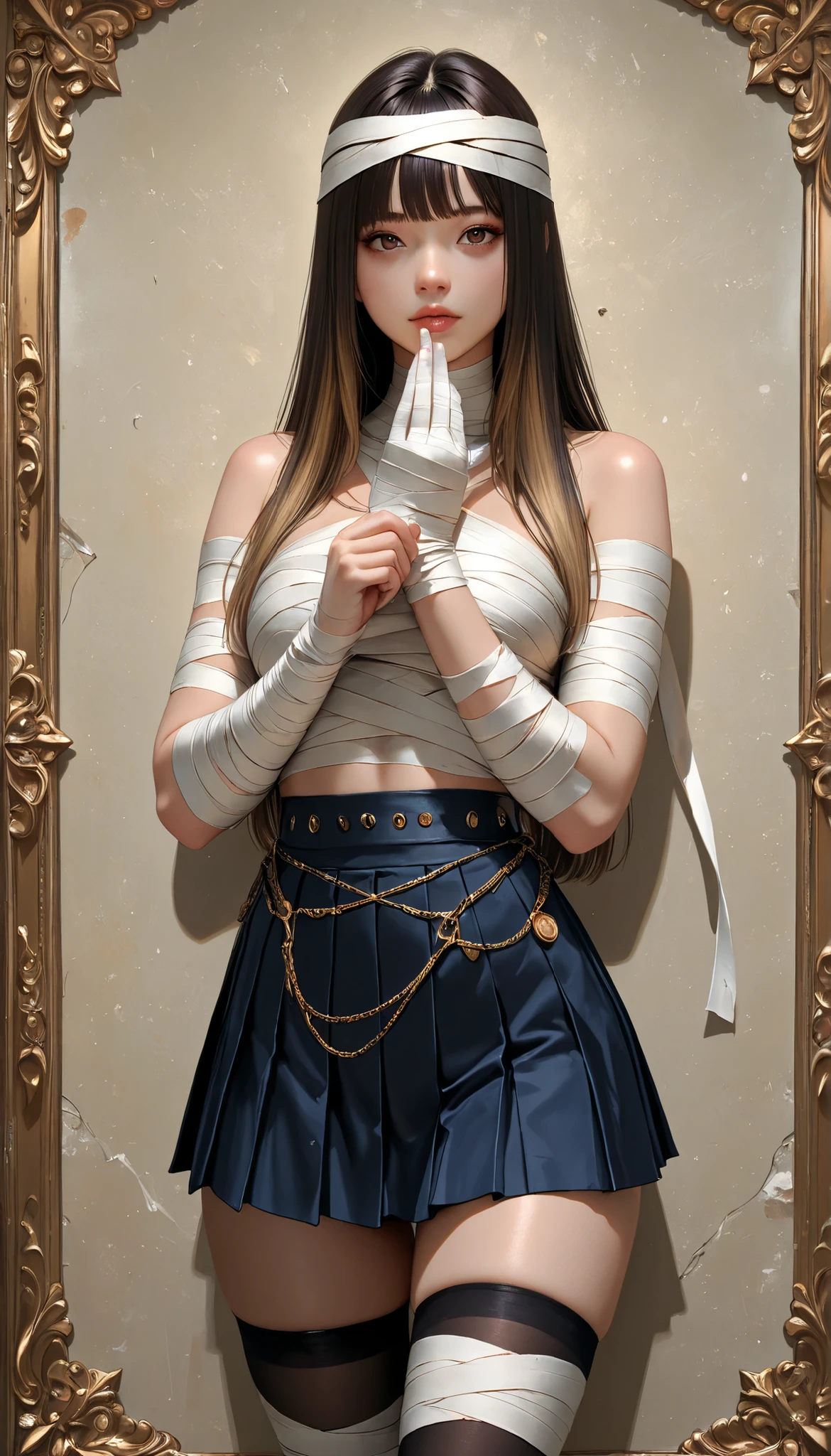 Solo, ultra fine photos, portrait Unreal Engine 5 8K UHD of beautiful and mature girl, Gorgeous, bob hair,black micro skirt,beautiful make up, Luxurious, Best quality, Masterpiece, offcial art, Unified 8k wallpaper, Super detailed, Sharp focus, Dynamic pose, Body parts, no extra limbs, precisely anatomy,White skin and beautiful appearance