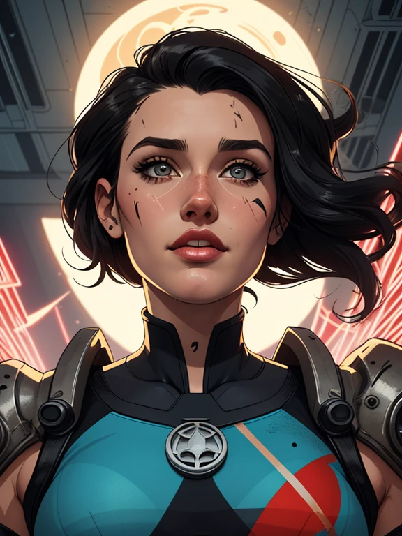 a close up of a cartoon of a woman with a gun, artegerm comic, zenoscope, Chris Moore. artegerm, by Eddie Mendoza, beautiful comic art, not artegerm style, ivan talavera and artegerm style, Artegerm and Warren Louw, artegerm e lois van baarle