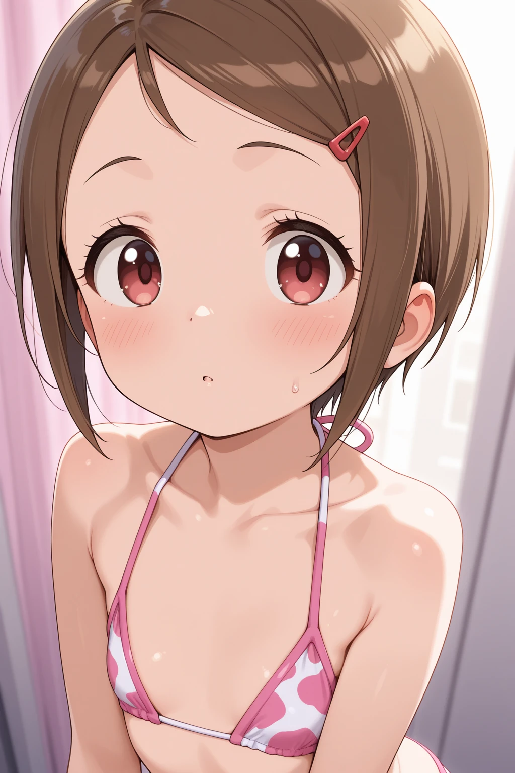 (((pixel perfect, detail perfect))), alone, 1 girl, Misaka Mikoto, tokiwadai , bow, looking at the viewer,, closed mouth, Upper body、(Breast Exposure、Nipple exposure)、(Small breasts、Small Boobs)、(((pixel perfect, detail perfect))), alone, 1 girl, Misaka Mikoto, tokiwadai , bow, looking at the viewer,, Upper body、(Breast Exposure、Nipple exposure)、((Small 、normal breasts))、smile、nose blush、Facing forward、Grab the nipples、Looking away、胸を掴む、look away、うつ向く、恥ずかしがる