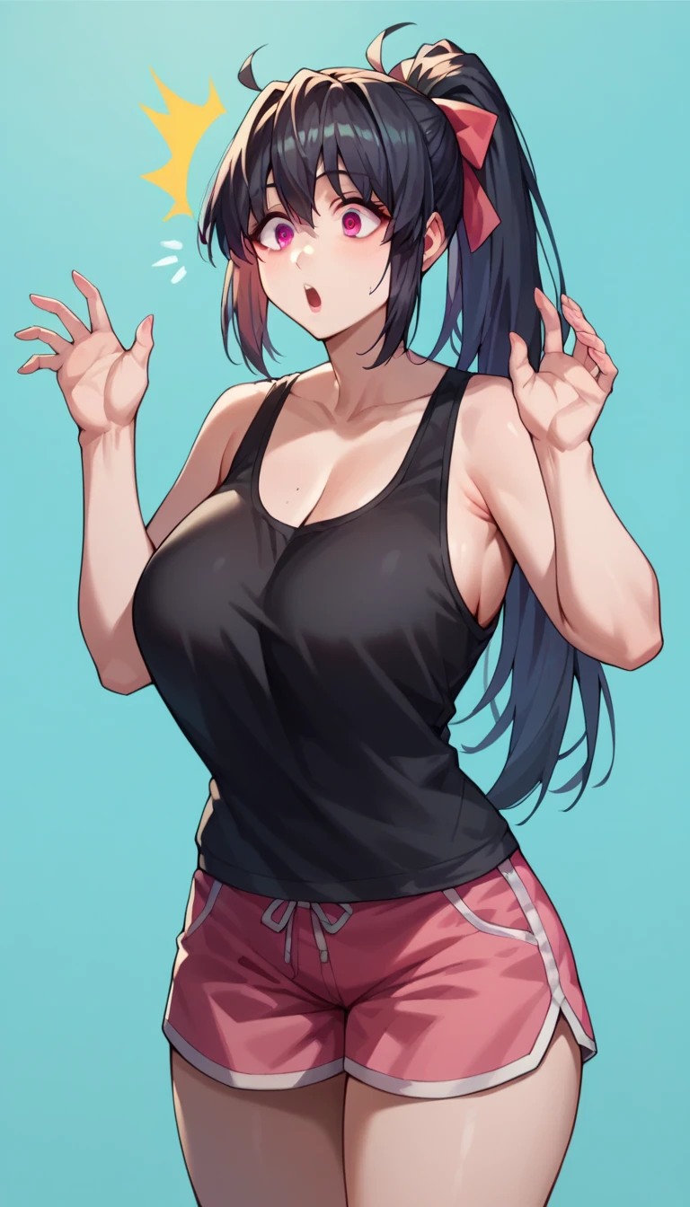 Two women having fun in the classroom, lewd: 1,2, hentai: 1,2, NSFW: 1,2, lesbian micah: 1,2, grabbing each other's ass, kissing, blushing, wet sleeveless t-shirt, shorts, anatomically correct