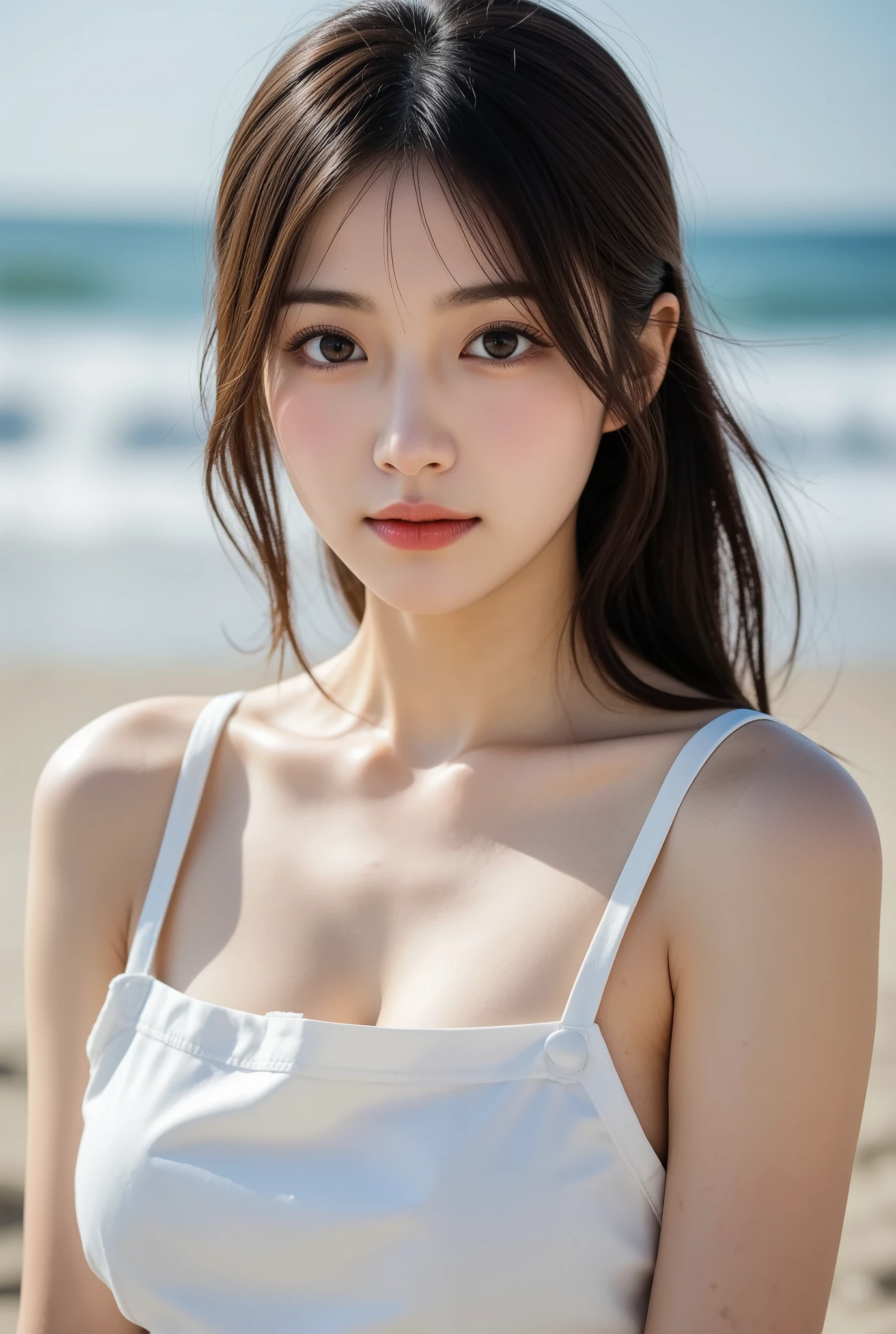 full body, 8K、sea the background of、Neat and clean schoolgirl, petite person, (bare body, naked:1.1), open your legs, (having vaginal sex, insert penis into your pussy:1.2), (slim, Small, Flat, Small), Bun hair, Photorealistic, detail, (Detailed skin texture:1.15), Ultra Detail, delicate sexy collarbone, Smile, Super Detailed Face, Detailed lips, Detailed eyes, 10 years old girl、Delicate eyebrows、Little baby face、Professional Photography、watching at viewers、South Island Sea