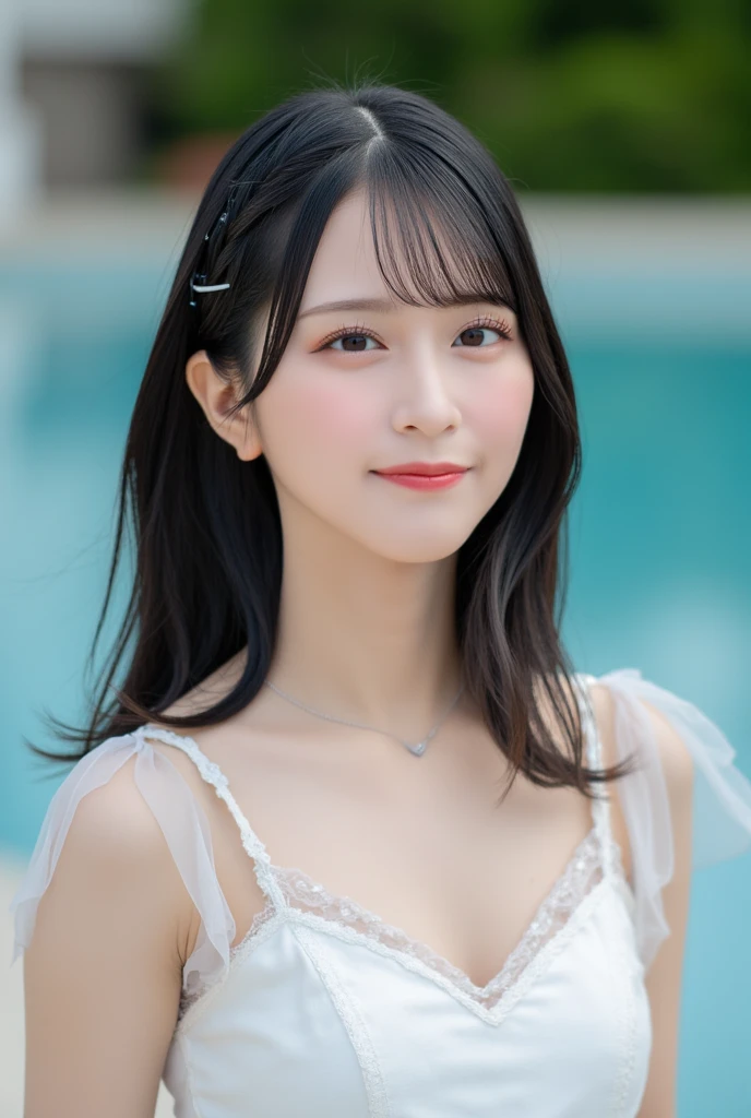 highest resolution, 4k, masterpiece: 1.3), japanese mature, photo of a woman, sexy, fine eyes, slender body shape, realistic teeth, double eyelid, full body, highest quality, be familiar with, equipped with armor, in a fantasy world, The background is a castle、black hair、smile、beautiful teeth
