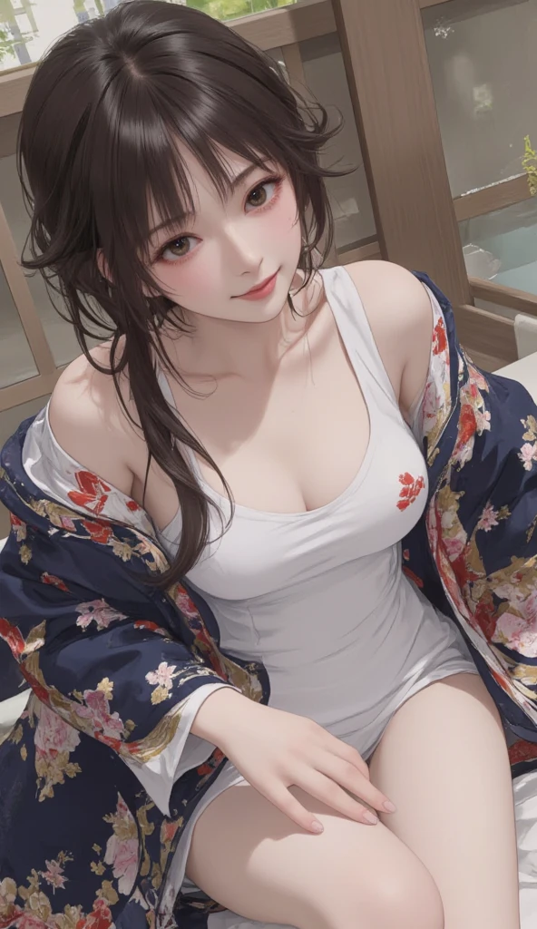 ((((Best Quality, 8K, 32K, masterpiece, 1.2)))),{{solo}},nsfw,{{{Artist: EUPHORIA's style}}},((perfect beautiful face:1.2)), oyakodon, mother and daughter,((doing paizuri, hold penis with breasts, squeezing breasts together, rubbing 1 penis with breasts:1.2)), little leaking cum from penis,  embarrassed, blush, netorare face,