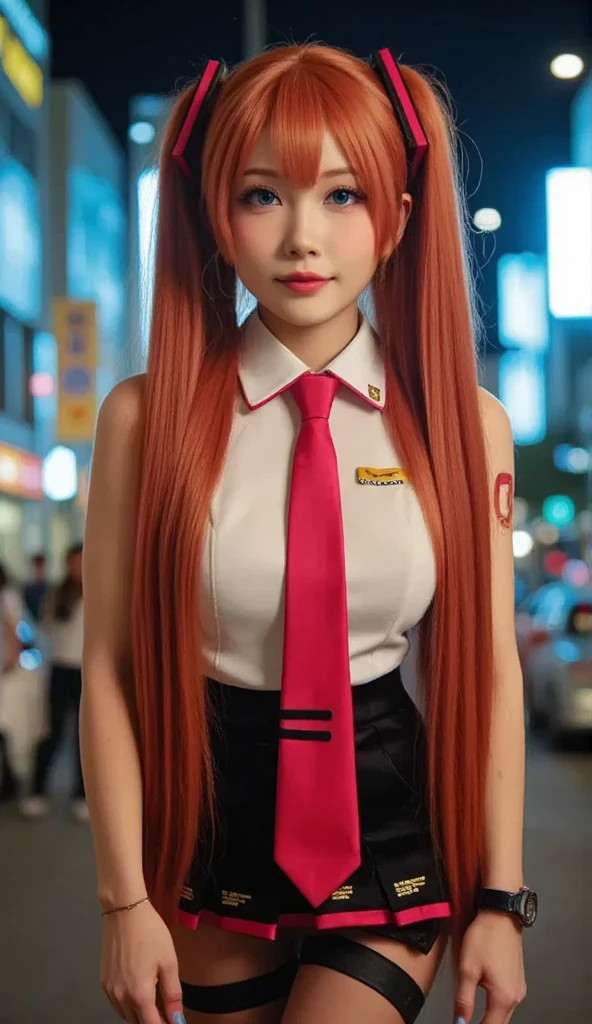 closeup anime girl with red hair and glasses posing in front of a building, anya from spy x family, yayoi kasuma, seductive anime girl, hints of yayoi kasuma, smooth anime cg art, makoto shinka, rias gremory, marin kitagawa fanart, biomechanical oppai, ( ( ( yoshinari yoh ) ) ), back view, from behind