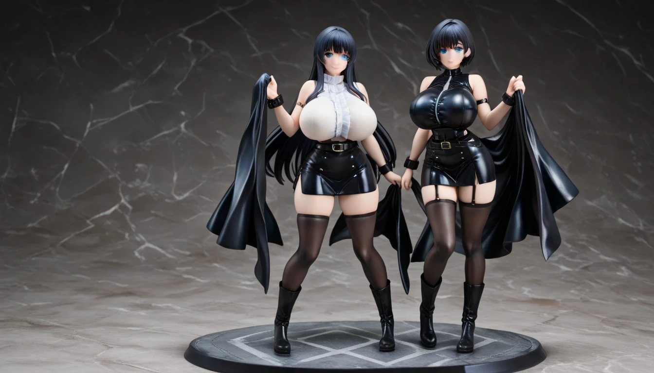 Masterpiece, manga master work, great anime, a beautiful underworld woman, gangster movie female BOSS, wearing a black silk trench coat, full body black costume standing under the empty night stars, full body standing posture, tall, slender legs, facial details, detailed body part details, side full body, 8k wallpaper