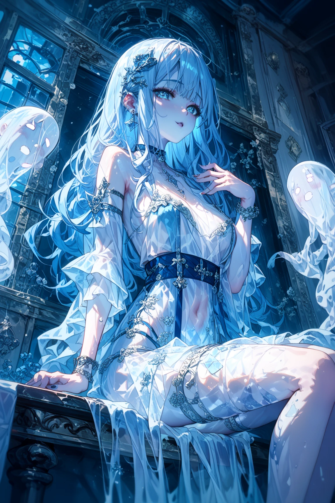 anime girl with long white hair and blue eyes in a black dress, gothic maiden anime girl, anime girl wearing a black dress, nightcore, anime art wallpaper 8 k, epic light novel art cover, cute anime waifu in a nice dress, anime style 4 k, beautiful fantasy anime, anime art wallpaper 4 k, anime art wallpaper 4k, detailed key anime art