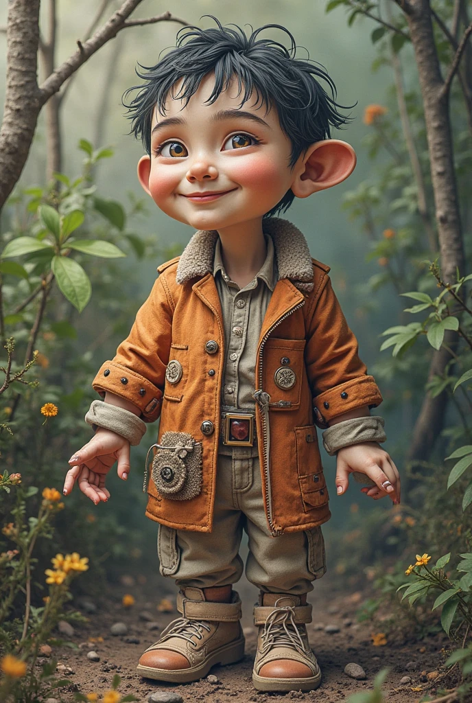 A boy with 8 items of clothing