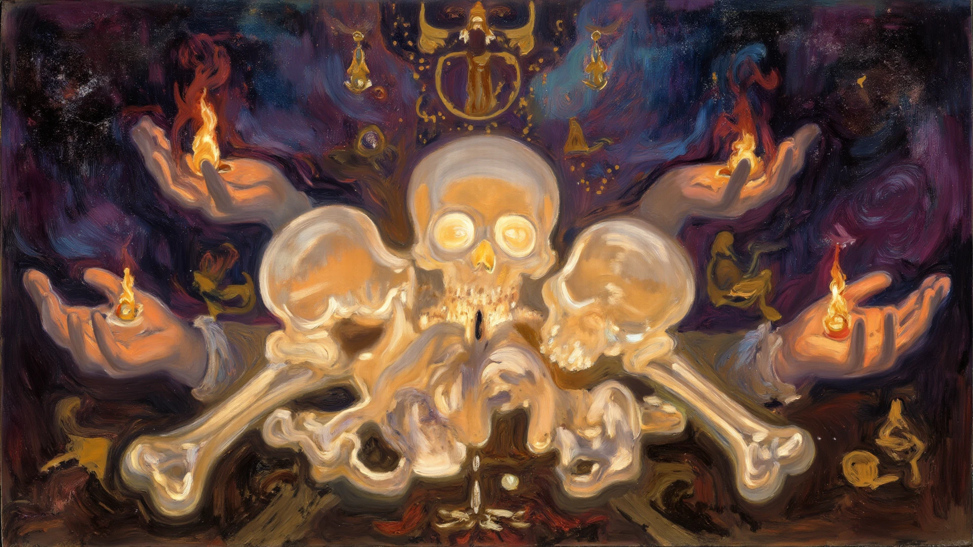 skull and lucifer talking to each other above a pile of corpses, fantasy, intricate, elegant, highly detailed, centered, symmetry, painted, intricate, volumetric lighting, beautiful, rich deep colors masterpiece, sharp focus, ultra detailed, in the style of dan mumford and marc simonetti, astrophotography
