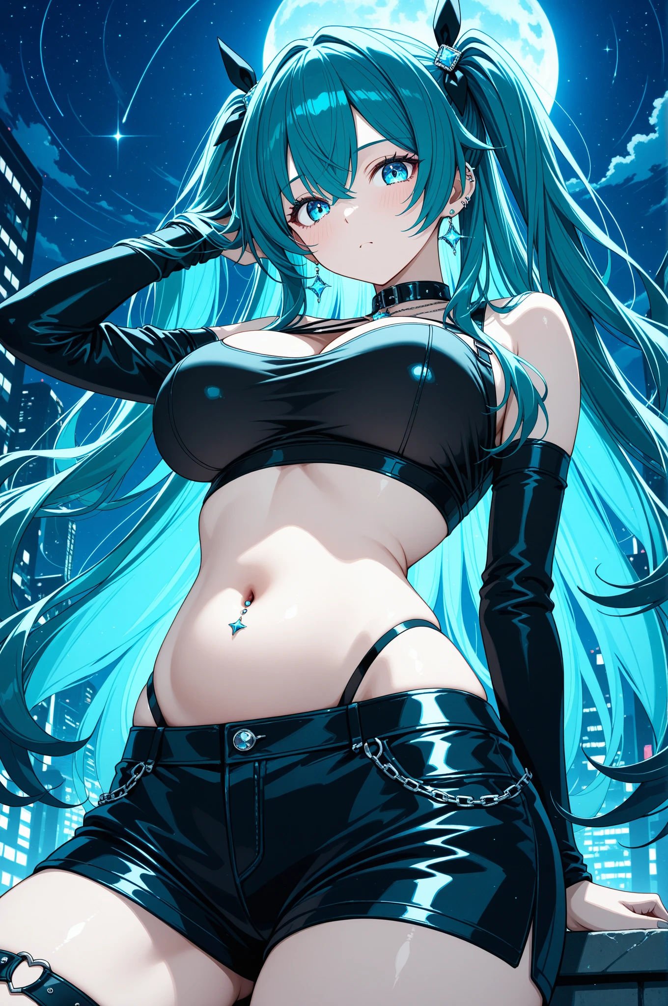 (half body:1.2),
[(crystal background:1.4)::6], (imid shot:0.95), (cowboy shot:1.25), Dynamic angle, [Bottle bottom],
extremely delicate and beautiful,(by exquisite colors block),
2d,
(fantasy),
depth of field,
//
(view impact:1.3), (light flare:1.2), (light reflection), beautiful shadow, (detailed light), light trail, melting, hyper detailed, mysterious, (amazing), depth of field, dynamic angle, exposure, ((exposure, illustration, media, colorful ink, multiple exposure, 8k, masterpiece, best quality, highly detailed, by yoneyamamai)), fusion, distortion, diffusion,//
Celluloid wind|retro artstyle,head portrait| close up,Belly Navel|navel  ,transparenthair, Red pajamas|pajamas,Flowering|hair_flower,Watery eyes|aqua eyes,Erlang legs|crossed_legs,hotel|hostel,
//
(broken screen),
(Cyberpunk),[colorful ink flowing],
(chromatic aberration with strong rim light, glitch),
depth of field,
visual impact, dynamic angle,
//
(rough outline:1.2), (fusion of limited color,Maximalism artstyle,Geometric artstyle,crystal),((Flowers,in flower blossoms)),
//
extremely delicate and beautiful girls, beautiful detailed eyes, glowing eyes, blank stare, beautiful face, Symmetrical face, extremely beautiful detailed anime face, cute face, black skin,