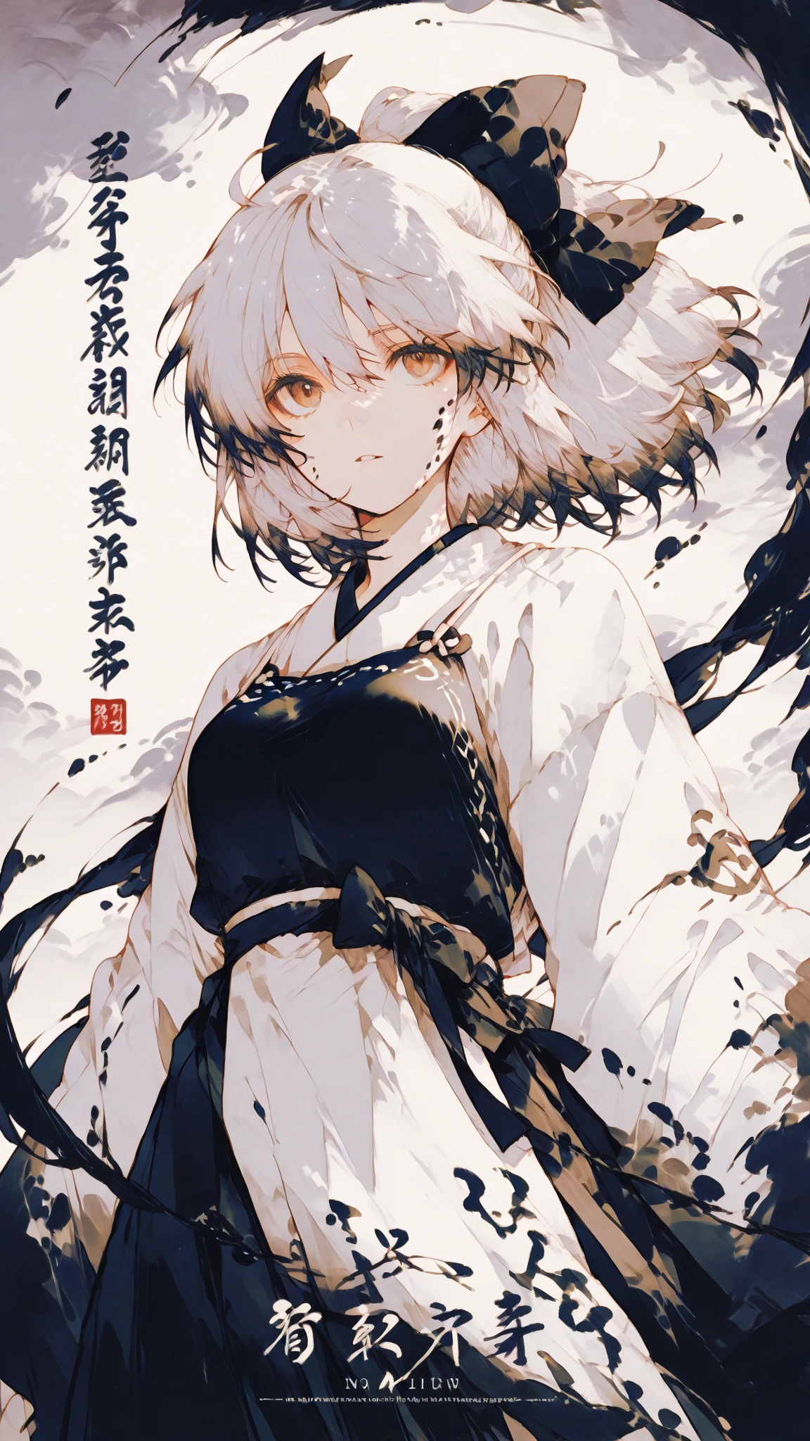 Wait for the sexy warrior, Pretty face, Delicious Company, A captivating sight, Wearing a sexy open kimono. The work is created in a medium reminiscent of Japanese ink painting.。....., 具有大胆的笔触和Monochromatic color palette. Artist'Stunning technique gives the image strength and power'Presence,Highest quality, Ultra-high resolution captures every detail. The texture and intricate patterns of the kimono are expressed with extreme precision.. Lighting is carefully designed,Enhance the drama, Deep shadows and subtle highlights. general, This piece exudes elegance and strength., A fusion of traditional Japanese aesthetics and modern sensibilities. Monochromatic color palette, Putting the details together, Captivate viewers、Create an immersive experience.
