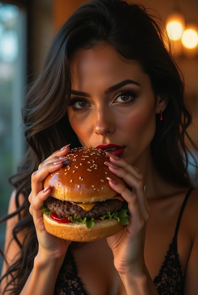 Hamburger (((masterpiece))),(((<sharp images:4>))), (((<high resolution:3>))), (((professional photoshooting))) ,10000iso, 8k