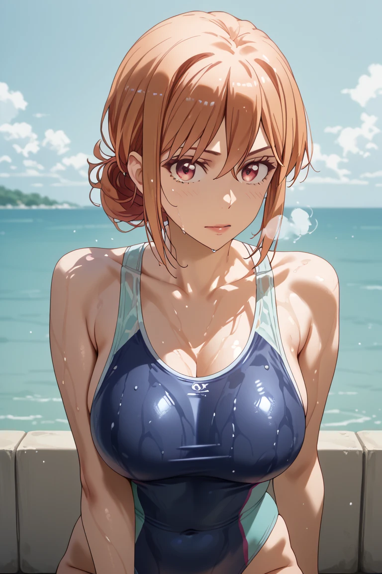 (((Mikoto Misaka))), disheveled swimsuit, Naughty swimsuit, Sukesuke shirt, Water splashes flying on the body, Flashy figure, swimming pools, The highest image quality, Water droplets on the body, hightquality, high detailing, 超A high resolution, 8K resolution, depth of fields, Cinematography, intricate detailes, Elaborate, meticulous, Magnificent, Maximum Detail, Extreme beauty