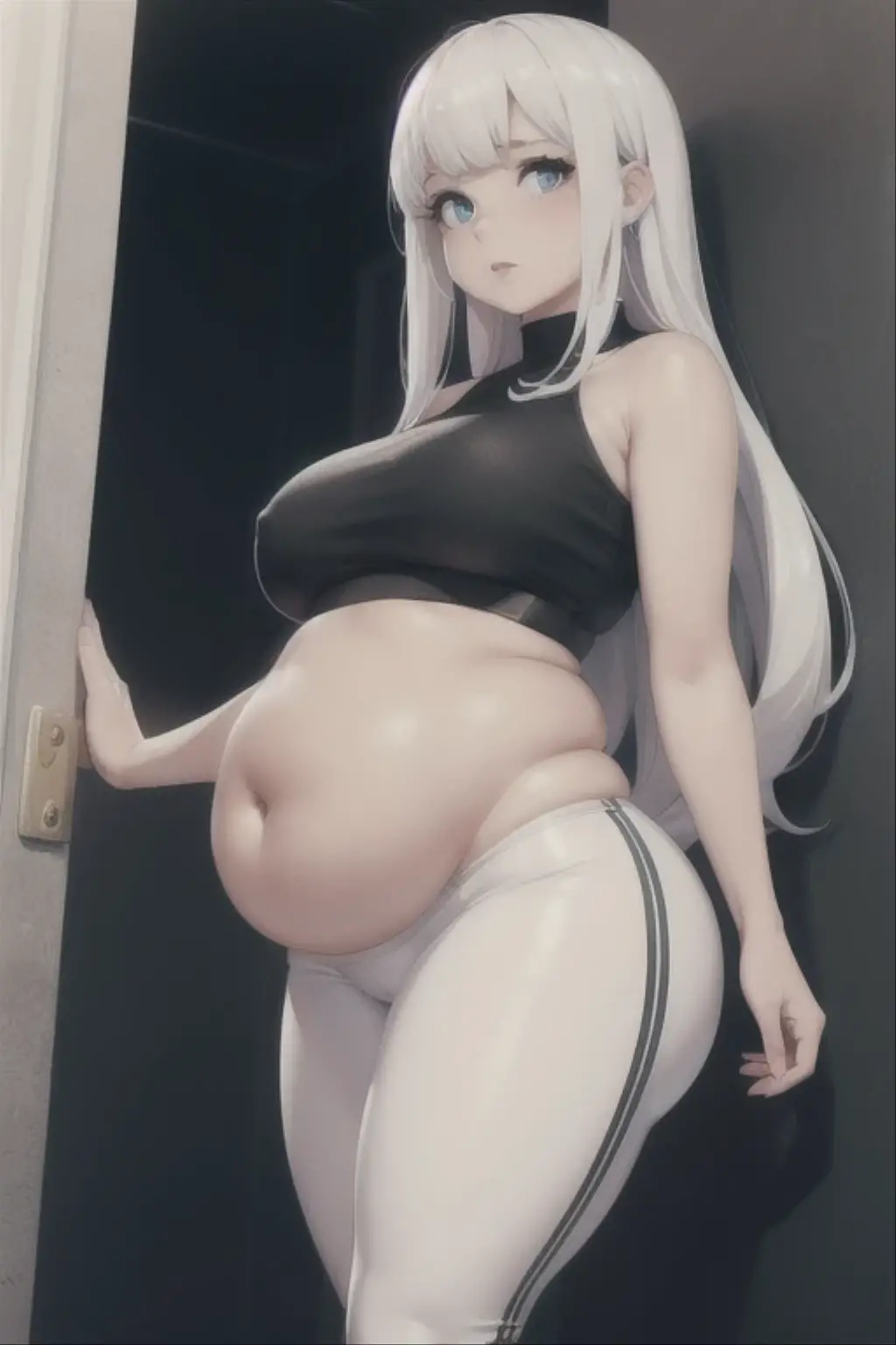 Cat ear、work、Looks very painful、Small face、adult、Very embarrassed look、Big Breasts、Very impatient、Trembling、Sweating、Are pregnant、disease、abdomen、abdomen、Wearing full-body tights、Show only your belly、Last month of pregnancy、1One navel、Sitting on the sofa、(((Giant belly)))、(((Big belly)))、Are fat、No exposure、Being strangled